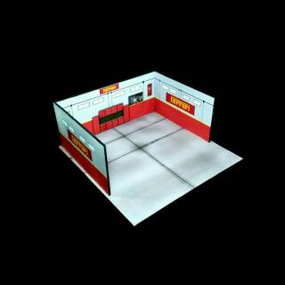 64 Scale Ferrari Garage Diorama Papercraft