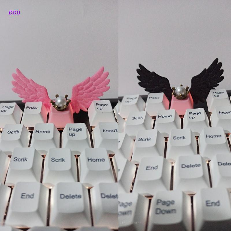 DOU DIY Personalized Keycap Beautiful Girl Angel Wing Pink Cute Keycap Mechanical Keyboard Kids Toys Animation