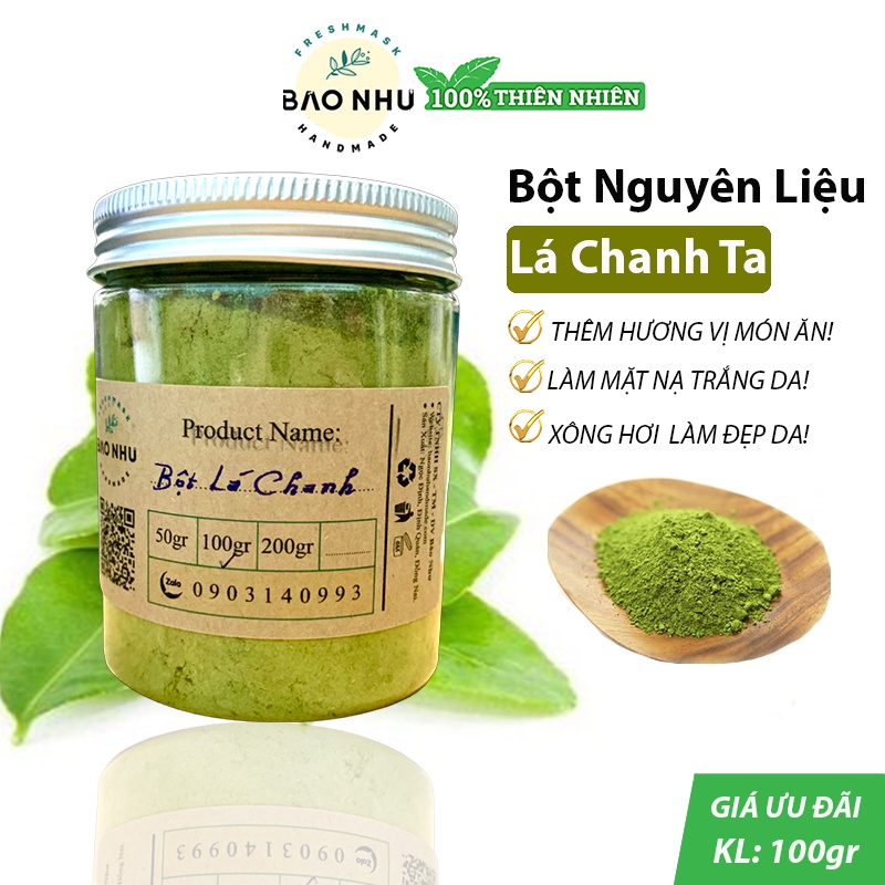 Hũ 100gr Bột Lá Chanh Ta Gia Vị &amp; Làm Đẹp