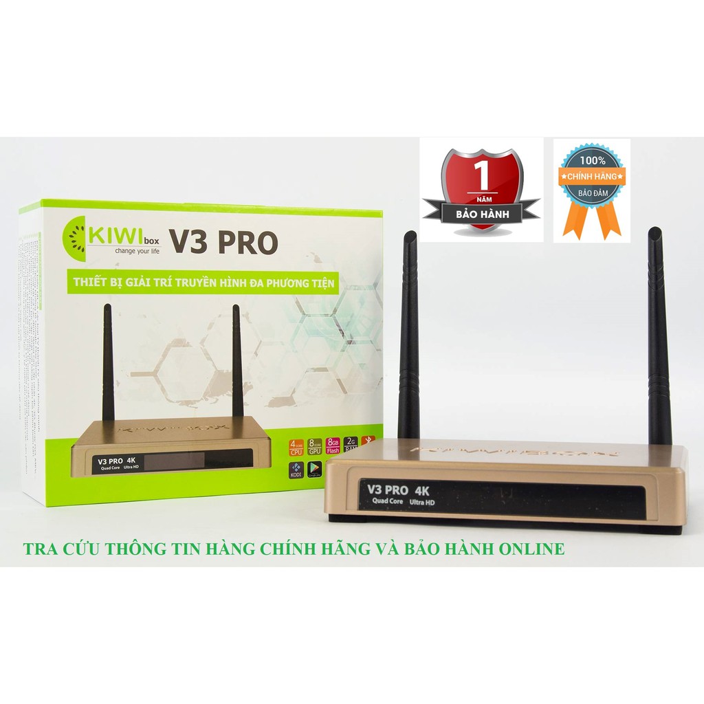 [KIWI V3 PRO] Android TVBox Kiwi V3 Pro - Ram 2Gb, Bluetooth 4.0 - bảo hành 12 tháng