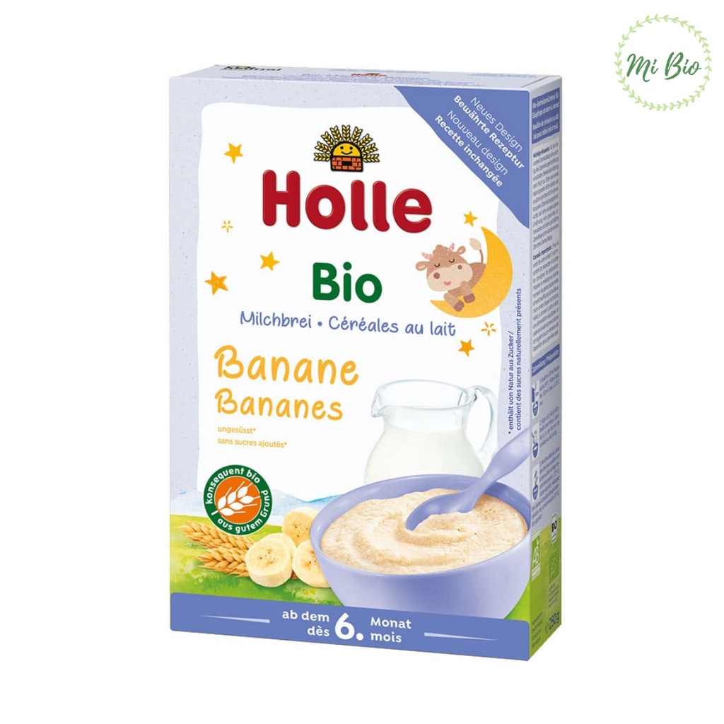 Bột ăn dặm hữu cơ ngũ cốc và chuối sữa cho bé 6 tháng 250gr - Holle