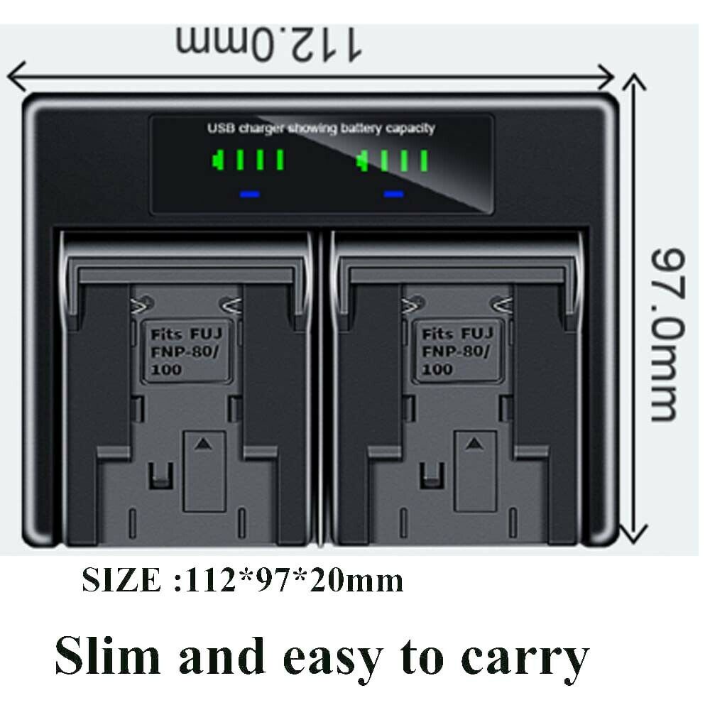 Bộ Sạc Pin Kép Cho FUJIFILM NP-80 FinePix 4800 4900 6800 6900