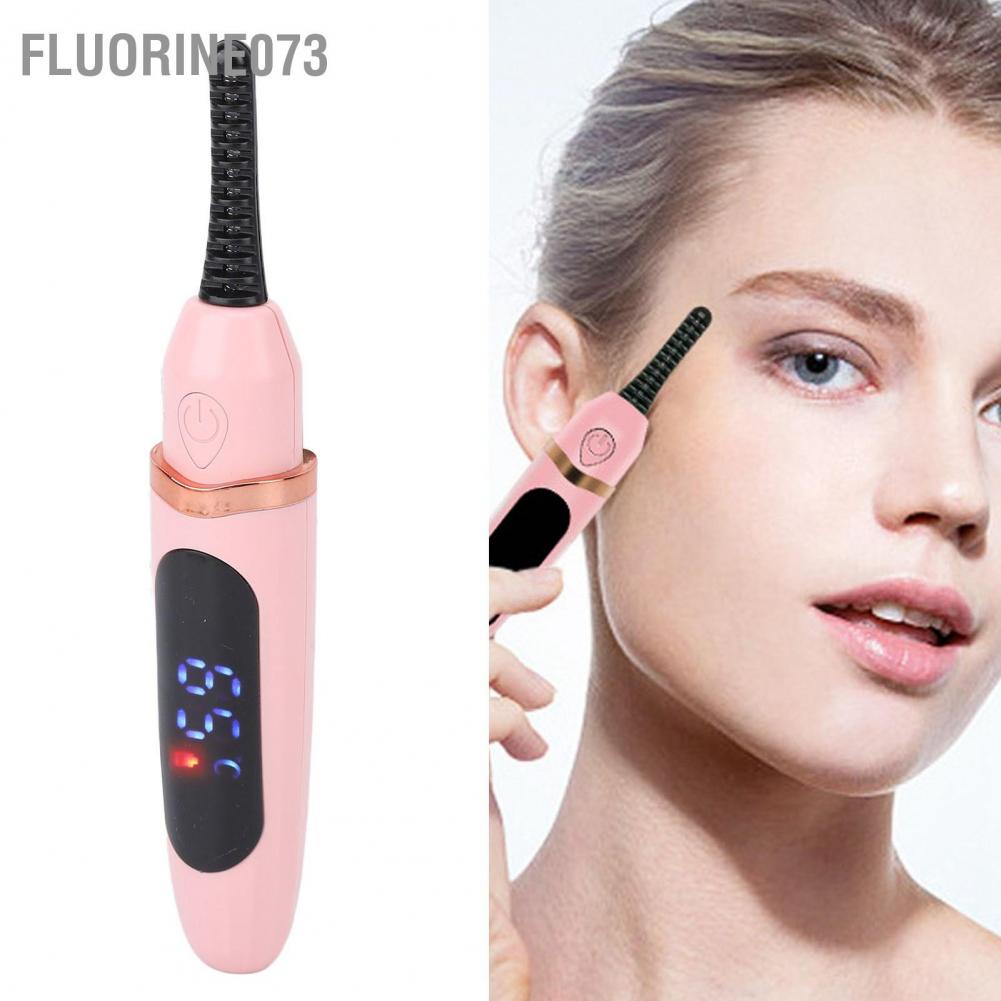 Fluorine073 Dụng cụ làm xoăn mi có nhiệt độ dài Dụng cụ làm xoăn mi có thể sạc lại 3 Đèn LED có thể điều chỉnh nhiệt độ
