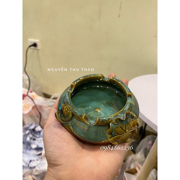 Bộ ấm chén khay lá sen Bát Tràng
