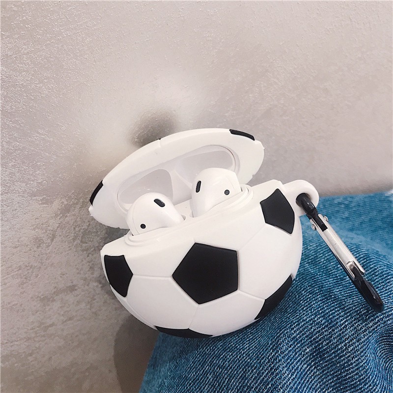 Vỏ bảo vệ bao đựng tai nghe Airpod 1/Airpod 2-Mã bóng cam/trắng