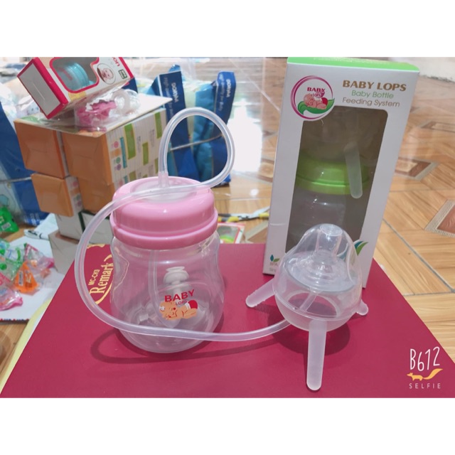 Bình sữa rảnh tay cho bé Baby Lops 180ml và 260ml bú ở mọi tư thế