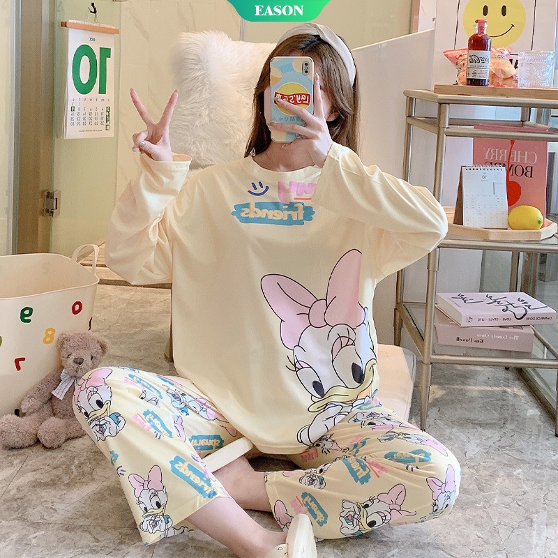 Bộ Đồ Ngủ Tay Dài Thời Trang Xuân Thu Mới 2021 Dành Cho Cặp Đôi