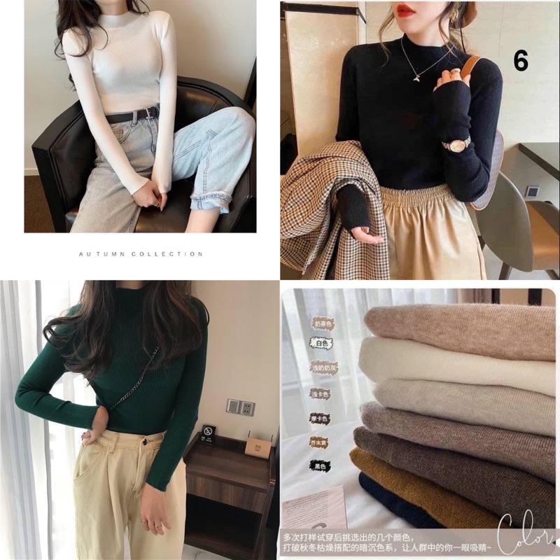 Áo len tăm cổ 3 phân quảng châu