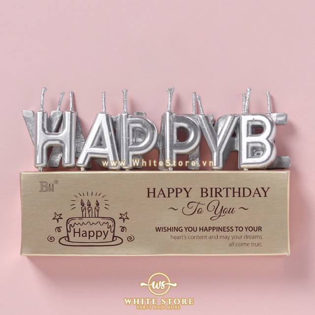 Bộ Nến Nhũ Happy Birthday