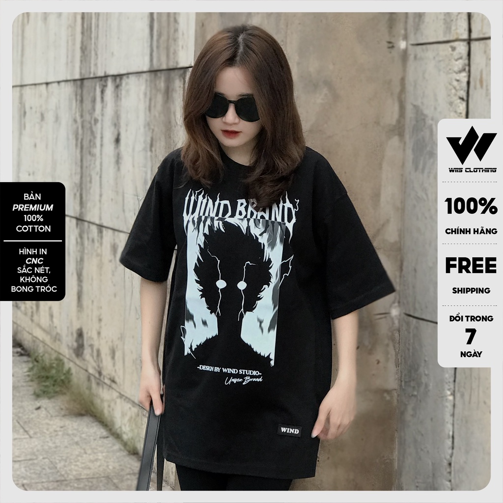 Áo thun tay lỡ unisex form rộng WIIS phông oversize cotton 65% ANIME nam nữ ulzzang