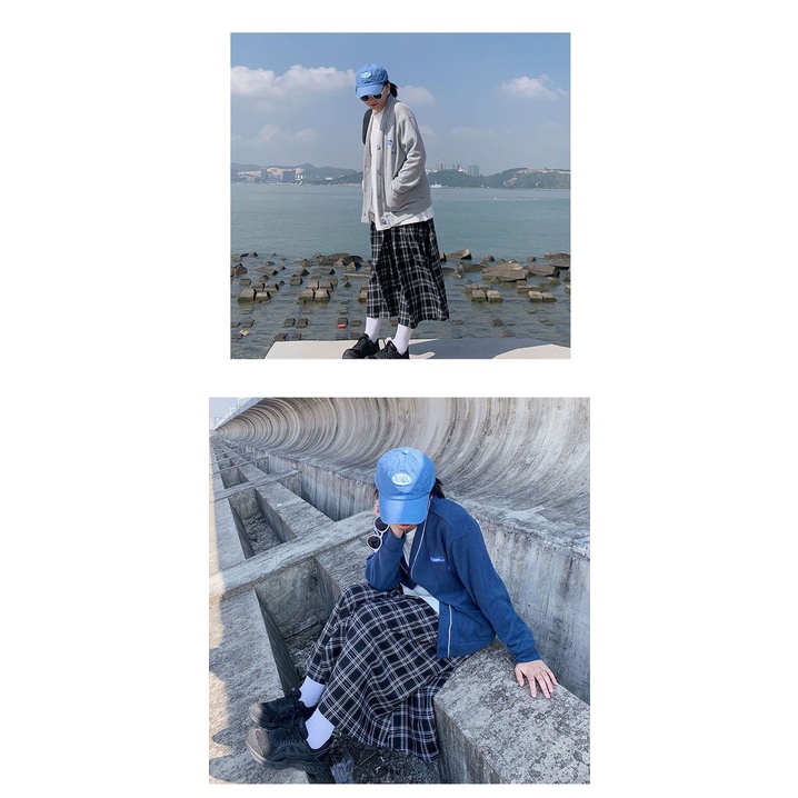 Chân Váy Dài Dáng Chữ A Lưng Cao Họa Tiết Kẻ Sọc Phong Cách Retro Nhật Bản Thời Trang Mùa Đông Cho Nữ