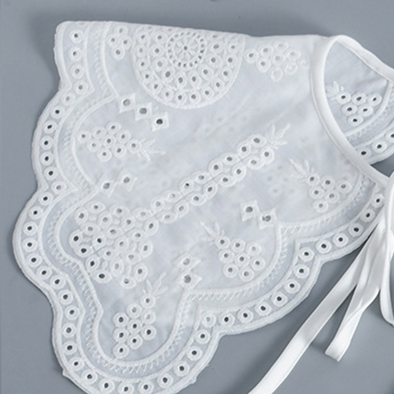 Khăn Choàng Cổ Giả Thêu Họa Tiết Chấm Bi / Cánh Hoa Mini Thời Trang Cho Nữ