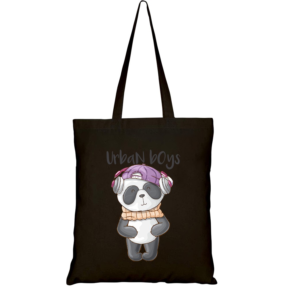 Túi vải tote canvas HTFashion in hình animal cute panda HT202