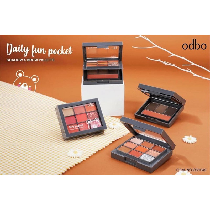 BẢNG PHẤN MẮT 2 TẦNG ODBO DAILY FUN POCKET SHADOW X BROWN PALETTE OD1042