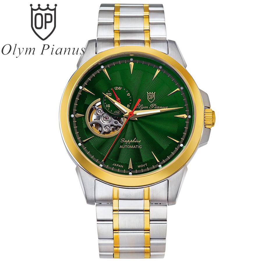 Đồng hồ nam dây kim loại Automatic Olym Pianus OP990-083 OP990-083AMSK xanh lục