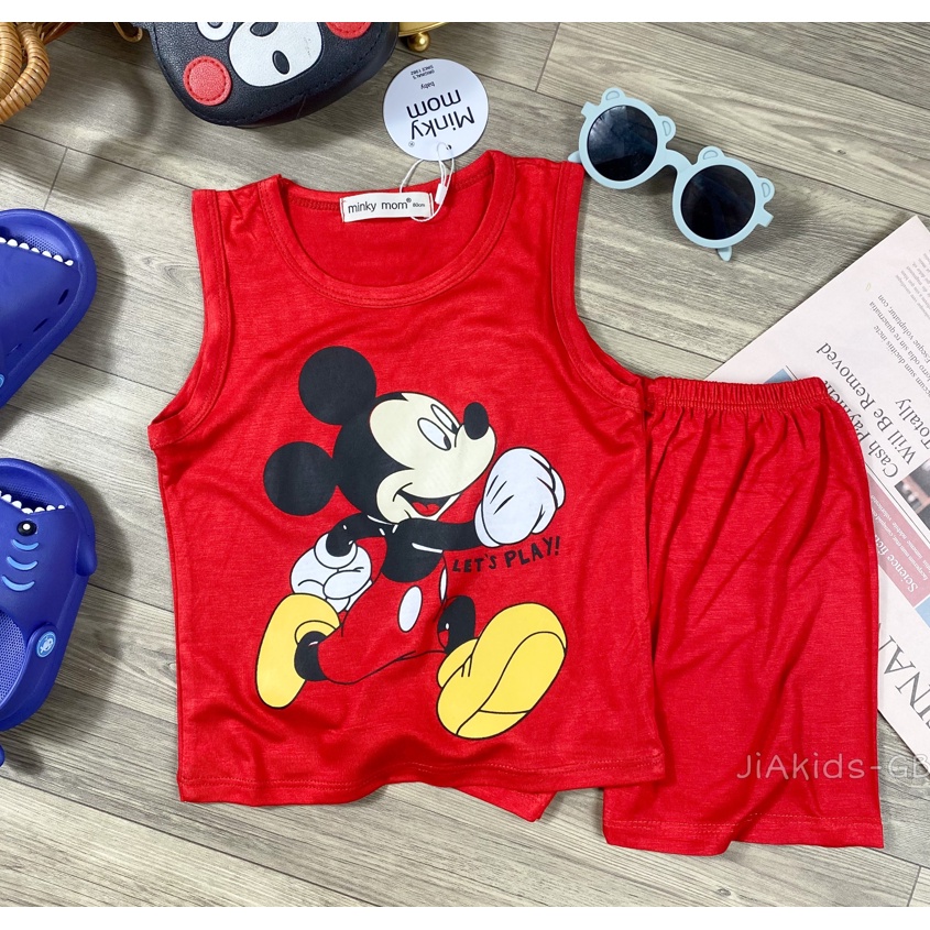 Minky Mom, Vải Thun Lạnh, Style Korea, in Hoạt Hình Dễ Thương