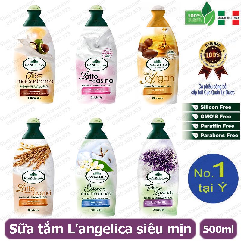 Sữa tắm cực thơm L'angelica 500ml - Ý