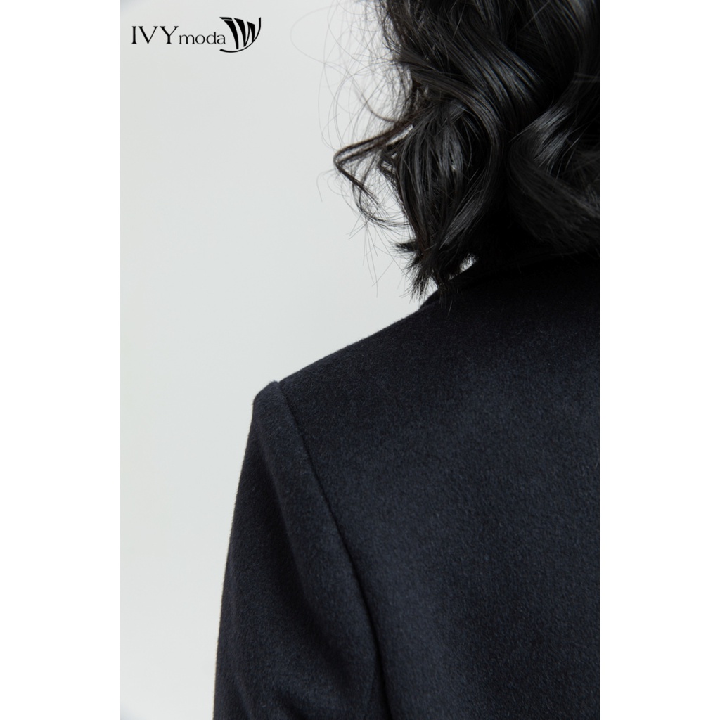 Áo khoác dạ nữ signature dáng dài IVY moda MS 71M6196