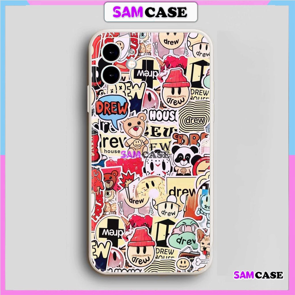 Ốp lưng iPhone 6/6s/7/8/X/XS/11/12/13/14 Pro Plus Max viền vuông chống sốc bảo vệ camera silicon mềm hình Drew25-1