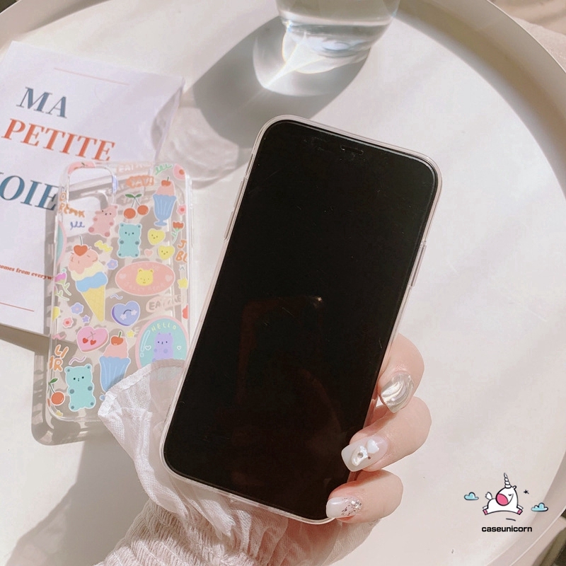 Ốp điện thoại TPU mềm họa tiết chú gấu dễ thương dành cho iPhone 11 Pro Max SE 2020 6 6s 7 8 Plus X XR XS XS MAX 12 mini 12 Pro Max | BigBuy360 - bigbuy360.vn