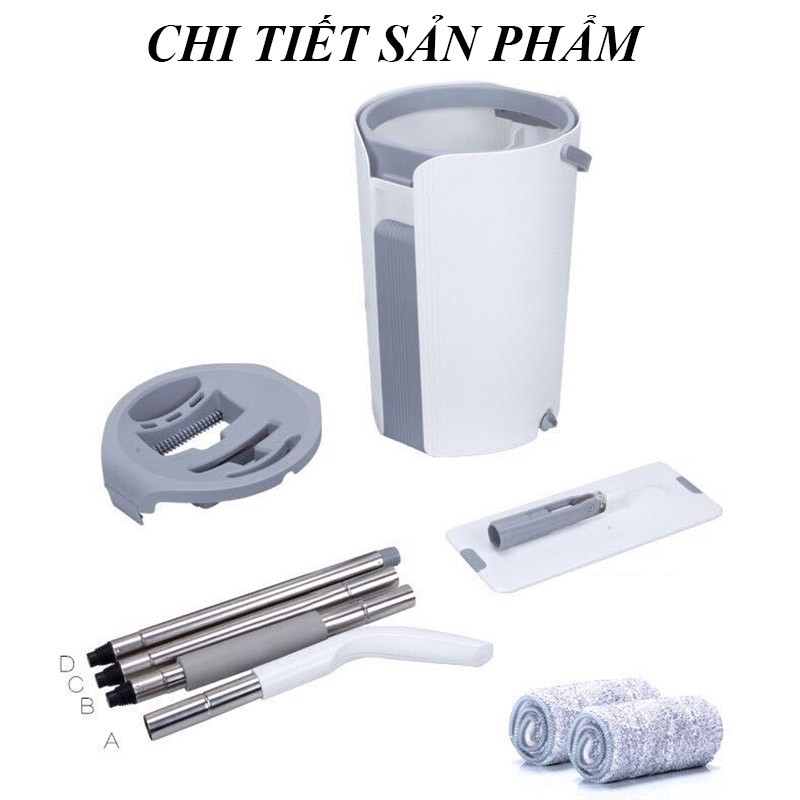 Chổi lau nhà thông minh tự vắt 360 độ - Cây lau nhà tự vắt 360 độ thùng 2 ngăn  VT128