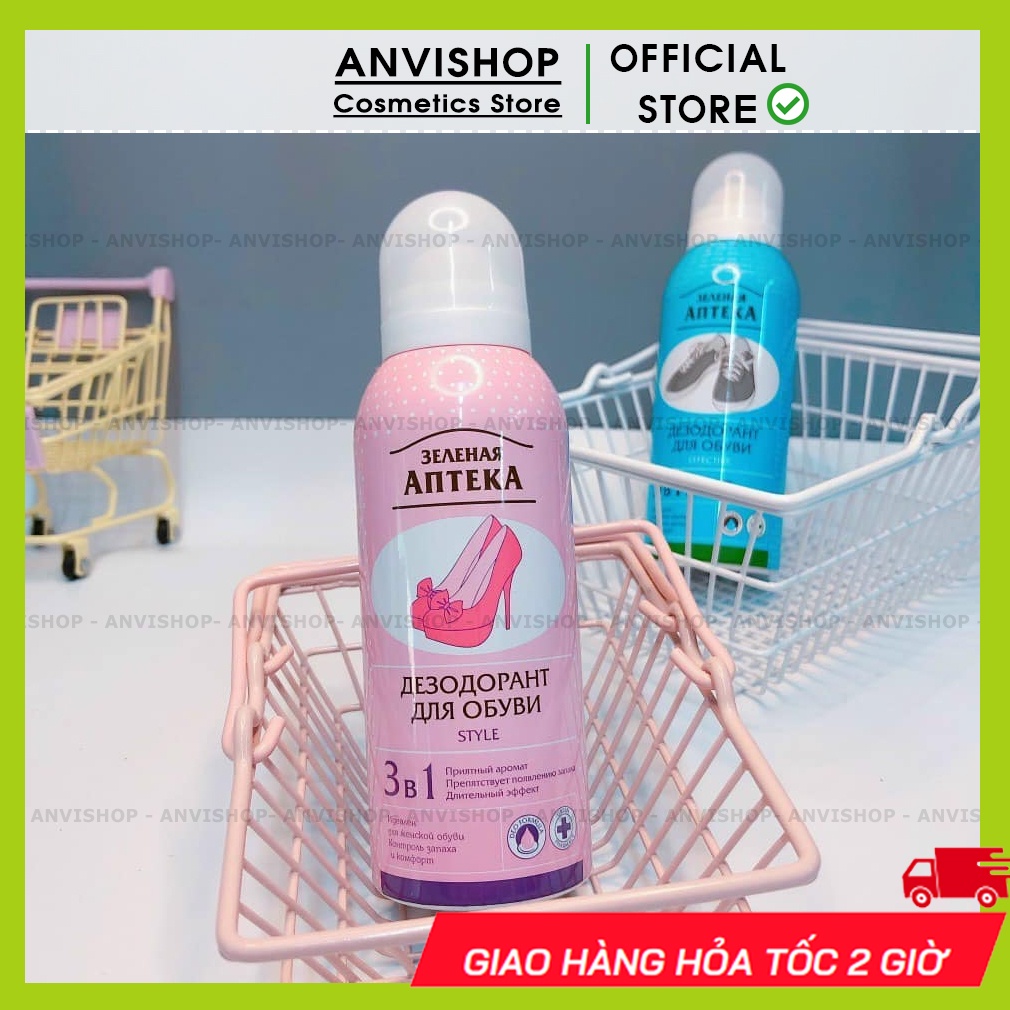 Xịt Khử Mùi Hôi Chân, Xịt khử mùi giày dép hiệu quả Apteka Nga anvishop