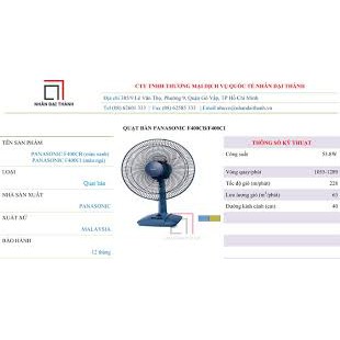 F400CI  Quạt bàn Panasonic F400CI