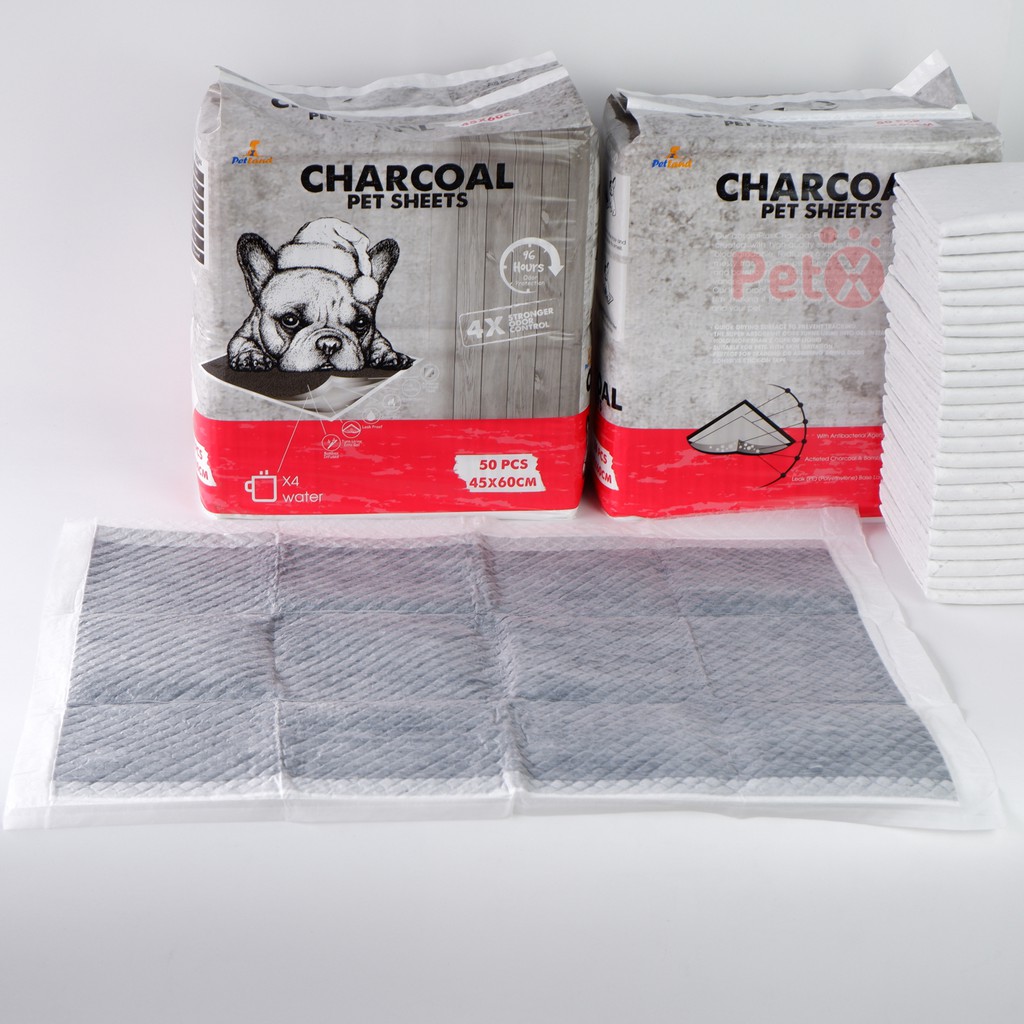 Miếng tã lót chuồng Charcoal, khay vệ sinh, lồng sàn xe cho chó mèo, thú cưng siêu thấm hút (bán lẻ từng tấm) PetX