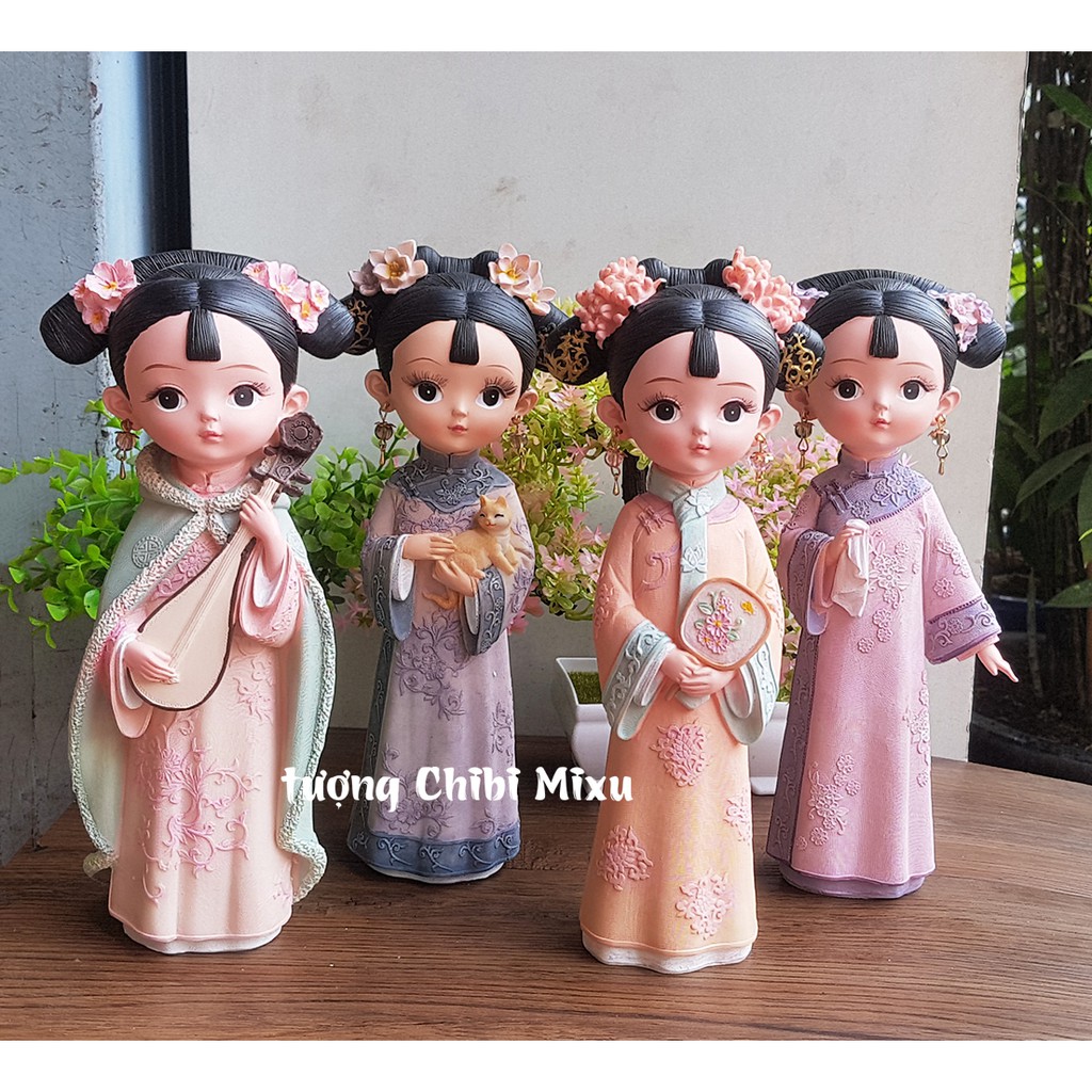 (04 mẫu) Tượng chibi thiếu nữ cổ trang 3D - mẫu 03