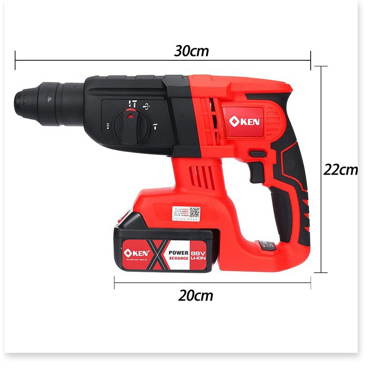 Máy Khoan đục Bê tông dùng pin KEN 88V 3 chức năng không chổi than