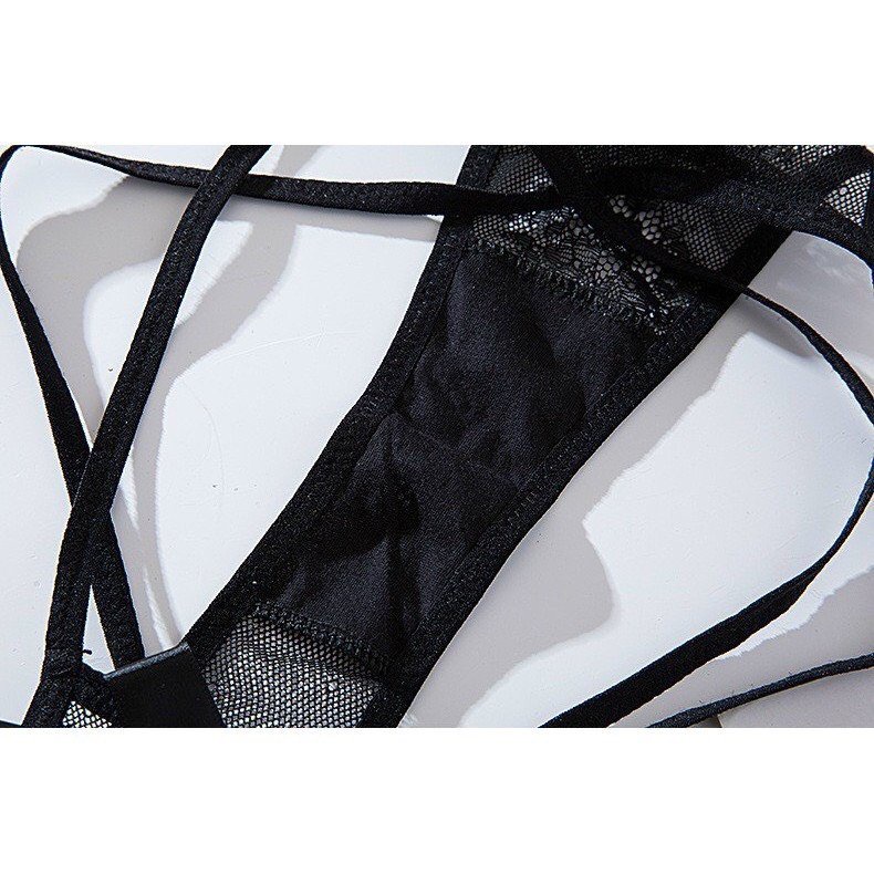 Quần Lót Nữ - Quần Lót Ren lọt khe thiết kế dây đan chéo đính nơ sau gợi cảm sexy DAN STORE MÃ C801