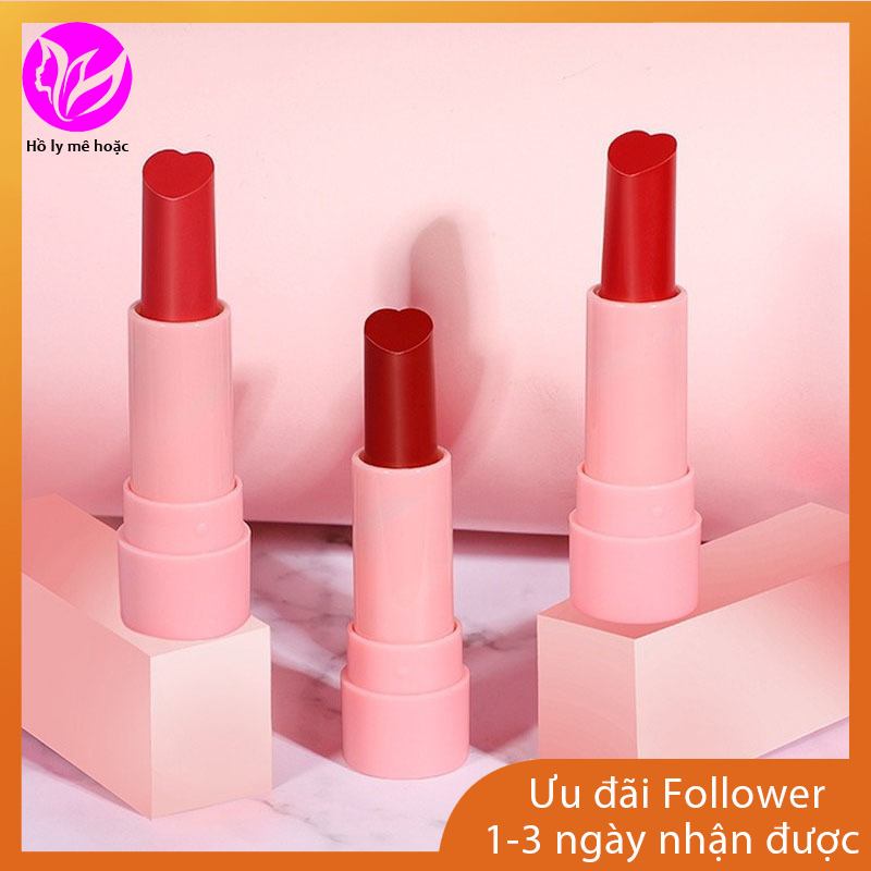 Son nhũ hình trái tim, chất lì, không thấm nước, mềm mượt