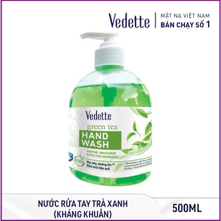 🥦 nước rửa tay trà xanh 500ml dạng chai vedette - kháng khuẩn và dưỡng ẩm - tpm276