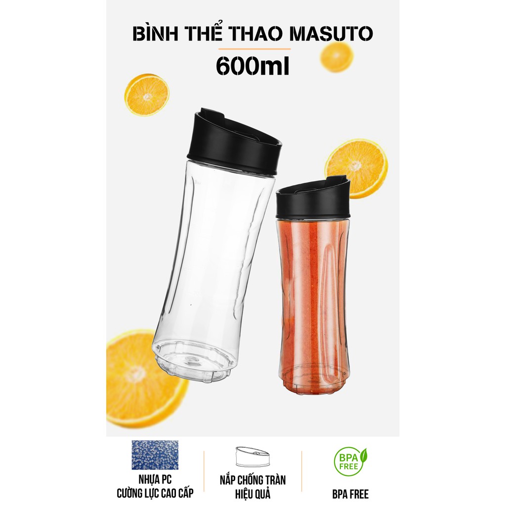 [MUA 1 TẶNG 1] Máy xay sinh tố hạt đa năng Masuto Blender công nghệ Nhật Bản - xay siêu nhuyễn mịn chỉ trong 10s cối 0,6