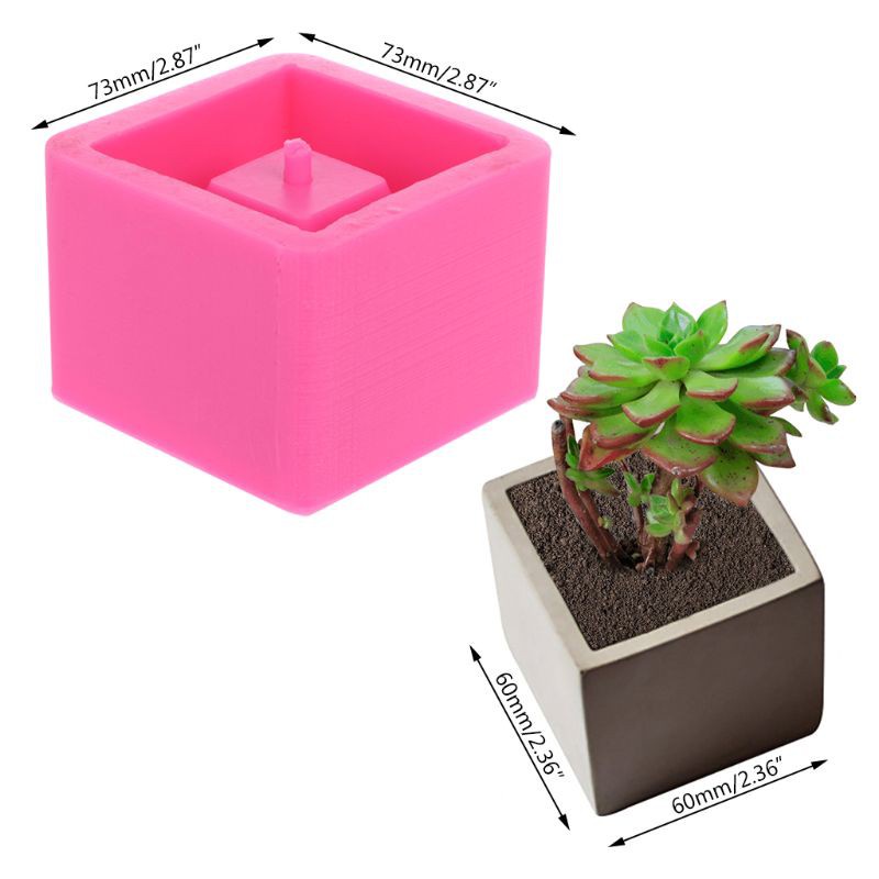 HO Cube Concrete Silicone Mold Planter Flower Pot Cement Vase Mould Craft Handmade Garden Decoration Tool