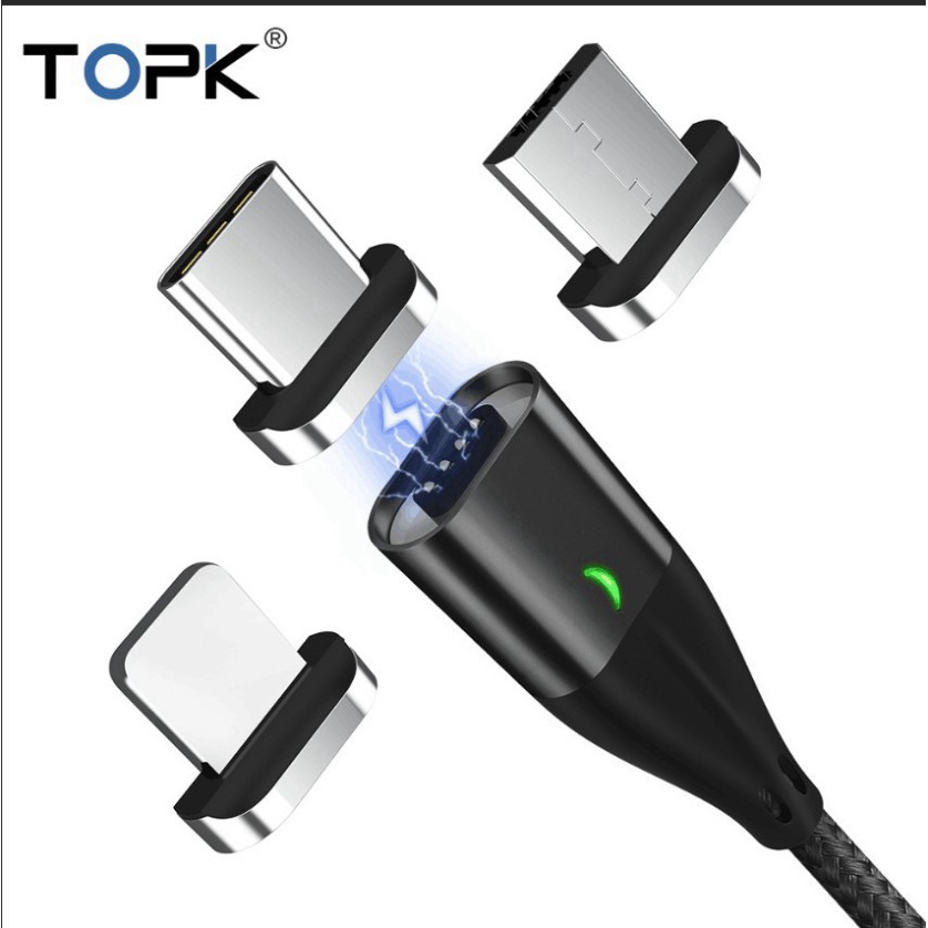 Cáp Sạc Nhanh TOPK AM61 Cổng Micro USB Type-C Dài 1m - Toplink