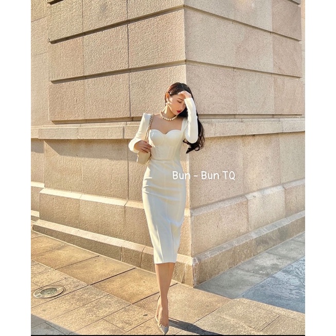 Váy body cup ngực khoá lưng chất umi