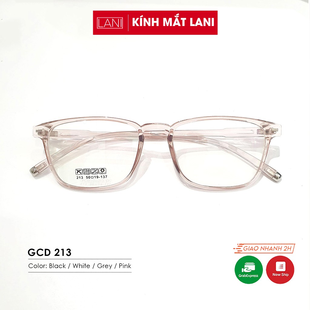 Gọng kính cận nam nữ nhựa dẻo siêu bền, dáng chữ nhật basic Lani 213 Đủ Màu - Lắp Mắt Cận Theo Yêu Cầu