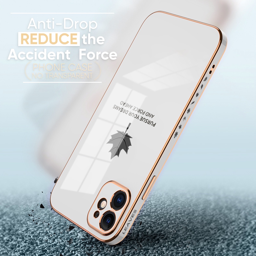 Samsung Galaxy A10 A10S A52 A52S A22 A02 A02S M02 A20S A20 A30 A30S A50 A50S 4G 5G For Phone Case Soft Casing Silicone Maple Leaf Electroplating Full Cover Shockproof TPU Cases