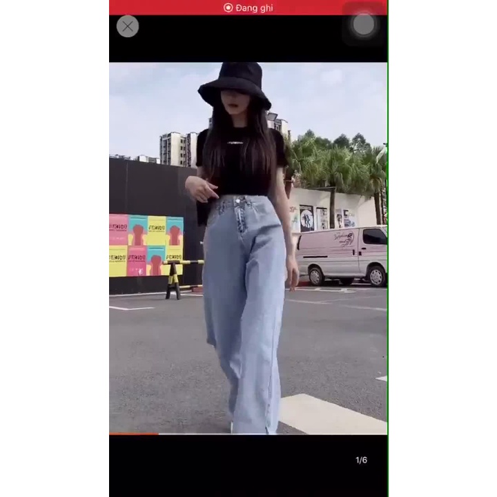 Quần jean bò ống rộng quần jean bò ống suông jeans nữ lưng cao cạp cao quần nữ đẹp hot QT07 lushop89 | BigBuy360 - bigbuy360.vn