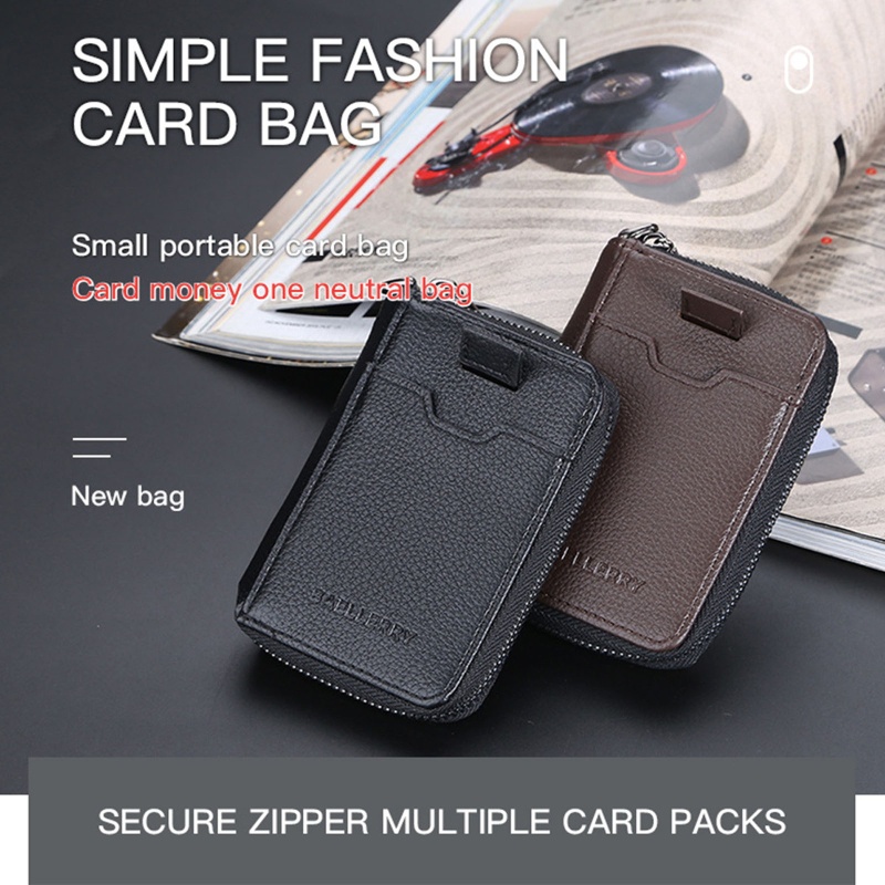 Ví Da PU Dáng Ngắn Có Khóa Kéo Phong Cách Vintage Cho Nam