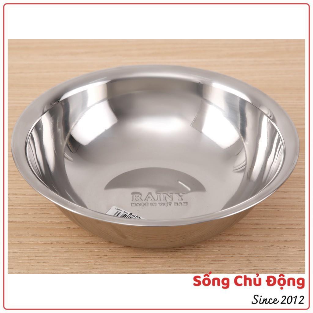 Thau inox tròn Rainy, thau rửa mặt, chậu inox rửa spa inox dày, sáng bóng