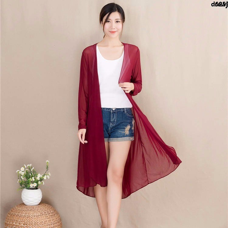 Áo Khoác Cardigan Mỏng Dáng Dài Thời Trang Đi Biển Dành Cho Nữ