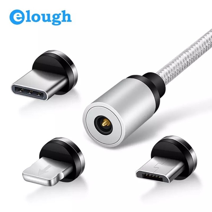 Cáp Sạc Từ Hít Nam Châm 2.4A Model E360 3 Đầu 3in1 Hàng Elough Chính Hãng Phân Phối