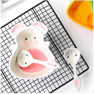 Chén, bát gốm sứ ăn dặm cho bé hình thỏ