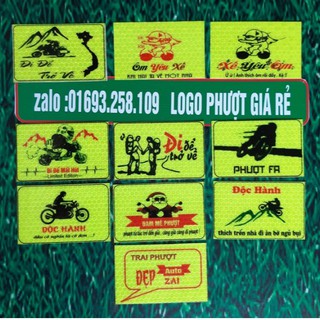 logo phượt combo 10 logo phản quang tem xe
