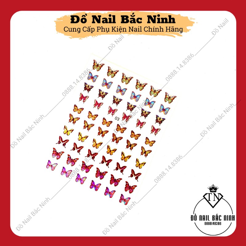 Sticker Nail Dán Móng Tay Hình Bướm Hiệu Ứng 3D Cực Đẹp