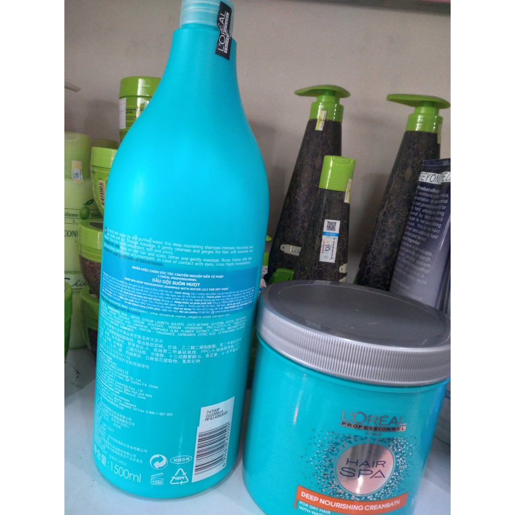 COMBO GỘI HẤP SIÊU MỀM MƯỢT LOREAL HAIR SPA 1500ML