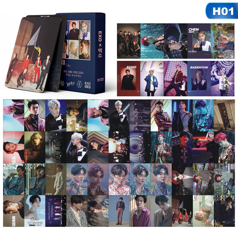 Set 54 Tấm Thẻ Hình Các Thành Viên Nhóm Nhạc Exo