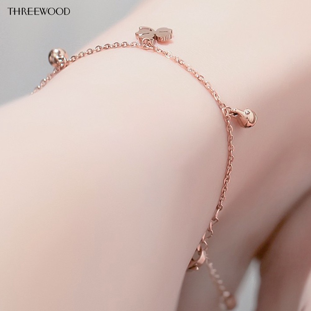 Lắc chân trang trí hình cỏ 4 lá may mắn cho nữ đeo vào mùa hè | BigBuy360 - bigbuy360.vn